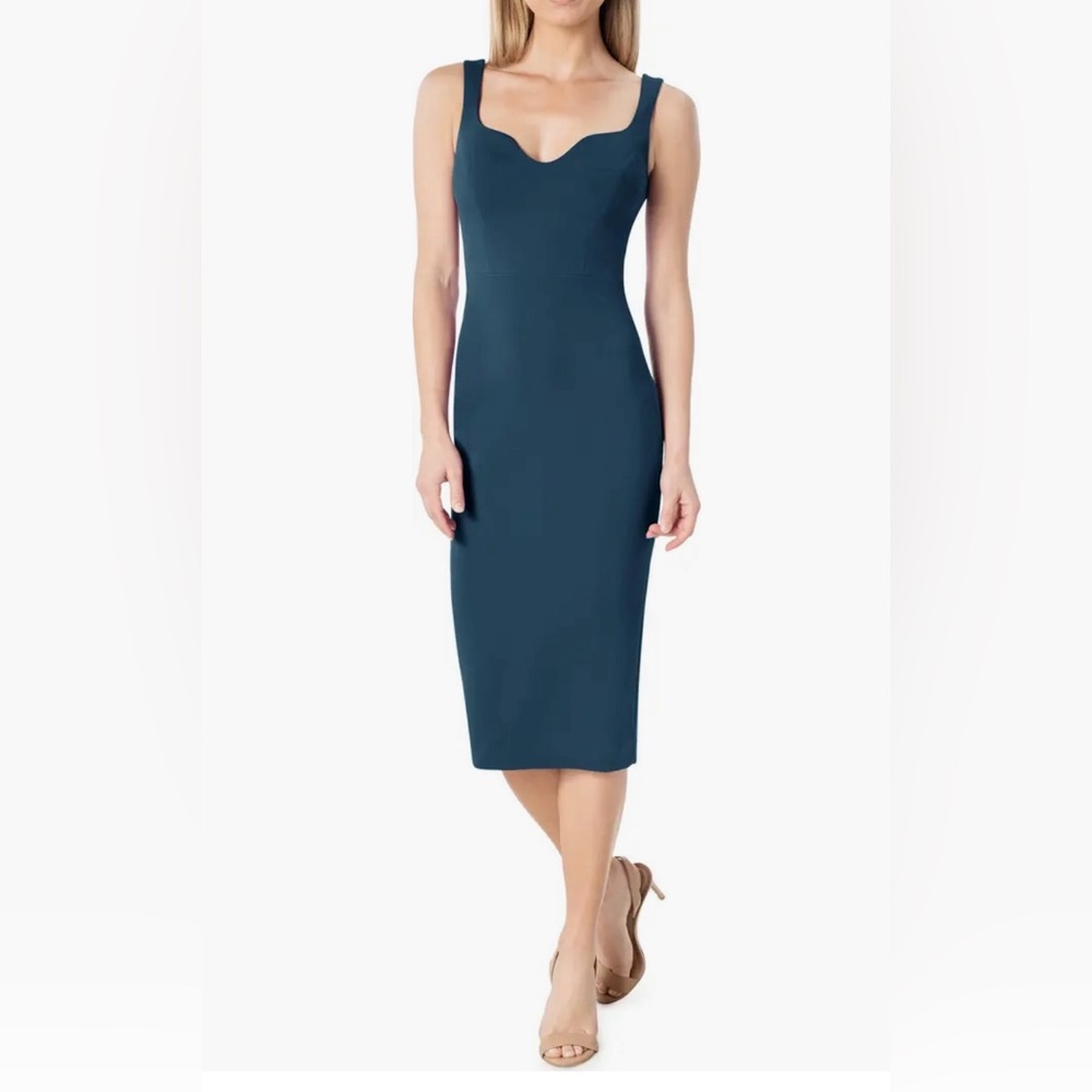 Dress the Population Deep Blue Midi Dress NWOT